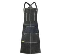 ONETIAN Black Leather Welding Apron Heavy Duty Protection with Heat and Flame Resistance, black, 61 X 91 CM