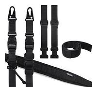 OneTigris 2-point rifle strap, 1 inch wide carrying strap with interchangeable HK style carabiners, adjustable length from 46 inches - 68.5 inches