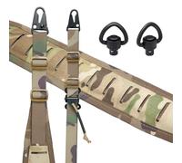 OneTigris 2 Point Rifle Strap, Sling Strap 1 Inch Wide Carrying Strap with Interchangeable Snap Hook in HK Style, Adjustable Length from 56 Inch - 70 Inch, Camo
