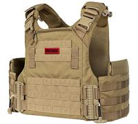 OneTigris Airsoft Vest - FYR Tactical Vest Molle Quick-release Plate Carrier Lightweight 500D Nylon for Airsoft Games CS Outdoor Training Games, Coyote Brown