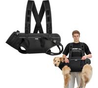 OneTigris Dog Carry Harness, SUPPORT RIDGE Outdoor Lifts Vest, Adjustable Dog Sling with Reinforced handles, Cross Strap Design for Hiking, Emergencies, Senior Dogs (Black, L)