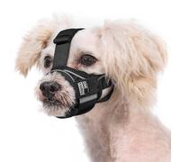 OneTigris Dog Muzzle for Large Dogs, Soft Nylon, Adjustable Breathable Mesh Allows Panting Drinking (Black, L)