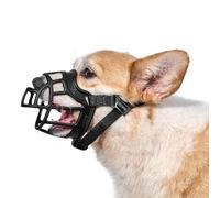 Onetigris Dog Muzzle,Soft Basket Silicone Muzzles for Small Medium Large Dogs,Humane Cage Mouth Cover, Perfect for Grooming and Training Medium, Large Aggressive Reactive Dogs(S)