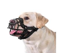 Onetigris Dog Muzzle,Soft Basket Silicone Muzzles for Small Medium Large Dogs,Humane Cage Mouth Cover, Perfect for Grooming and Training Medium, Large Aggressive Reactive Dogs (L)
