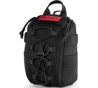 OneTigris Empty IFAK Pouch 8" x 5" MOLLE Trauma Bag with Carry Handle and D-Ring for Camping Hunting Hiking Wilderness Car Home Office Sports (Black - Upgraded Version)