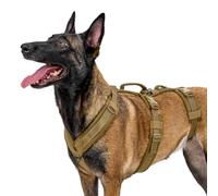 Onetigris Escape-Proof Dog Harness Medium with Large Handle, Anti-Pull Reflective Working Service Pets Vest, Breathable Pets Vest, Adjustable Lift Support Body Harness Large Dogs (Brown, XL)