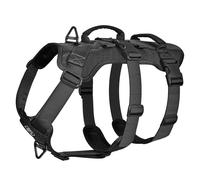 OneTigris Escape Proof Dog Harness, No Pull Dog Harness with Handles, Tactical Multi-Use Support Dogs Harnes for Large Dogs Everyday Wear Walking Hiking TrainingBlack, XL)