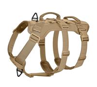 OneTigris Escape Proof Dog Harness, No Pull Dog Harness with Handles, Tactical Multi-Use Support Dogs Harnes for Large Dogs Everyday Wear Walking Hiking Training(Brown, L)