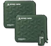 OneTigris Inflatable Seat Cushion - Lightweight Self-Inflating Memory Foam Seat Cushion For Stadiums, Camping, Bleachers, Airplane Travel,Waterproof Portable (2 Pack-Green)