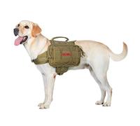 OneTigris Mammoth Dog Backpack 2.0 Version Tear Camping Hiking Dog Backpack for M/L Size Dogs (Brown, M)