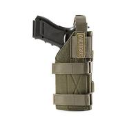 OneTigris MOLLE Pistol Holster for Right-Handed Users - Universal Gun Holster Fits Glock 17/19/20/21 & 1911, Tactical Adjustable Belt & Thigh Holster for Airsoft, Hunting & Training