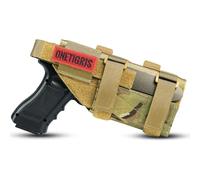 OneTigris MOLLE Pistol Holster for Right-Handed Users - Universal Gun Holster Fits Glock 17/19/20/21 & 1911, Tactical Adjustable Belt & Thigh Holster for Airsoft, Hunting & Training