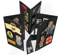 OneTigris Patch Display, Foldable Tactical Patch Board Panel Holder Booklet Organizer for Hook & Loop Patch, Flag Patch, Morale Patch, Military Patch Collections(No Patches Included) - Black