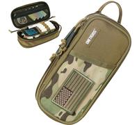 OneTigris Pencil Case for Boys, Robust Tactical Pencil Case with Zip, Multiple Compartments for Pens, Large Capacity, Universal for School, Office, Art (Tactical Style) Coyote Brown