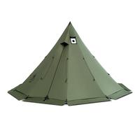 OneTigris Rock Fortress Hot Tent with Stove Jack, 4 Season, 4-6 Person Tipi for Camping, Backpacking, Hunting, Fishing - Waterproof, Wind-Proof (Ranger Green)