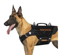 OneTigris Tactical Dog Harness Full Metal, X-ARMOR No Pull Dog Harness Vest with Reflective Velcro, Military Adjustable Easy to Put On Dog Vest Dog for Walking Hiking Training(Black, L)