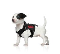 OneTigris Tactical Dog Harness Vest,FIRE WATCHER 2.0 No-Pull Service Dog Vest with Hook & Loop Panels,Adjustable Dog Vest Harness for Walking Hiking Training(XS, Black)
