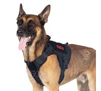 OneTigris Tactical Large Dog Harness, No Pull Harness with Handle, Black XL | 1000D Nylon, No-Pull, No Choke, Hook & Loop Panels, Adjustable, MOLLE, 2 D-Ring For Walking Hiking Training