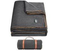 OneTigris Wool Blanket, Camping Wool Blanket-Large, Cozy, Washable,Great for Camping,Outdoors,Car,Sporting Events, Bushcraft Survival Kits 64in x 87in