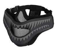 OneTigris X Storm Airsoft Mask Foldable Mesh Mask with Removable Shark Jaw Morale Patch, Black