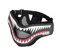 OneTigris X Storm Airsoft Mask Foldable Mesh Mask with Removable Shark Jaw Morale Patch, White