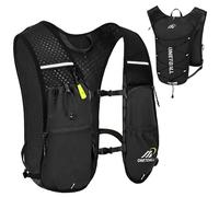 ONETOALL Running Vest Women 6L, Reflective Hydration Backpack Mens, Lightweight 150g for Trailrunning Hiking Marathon, Black Single Pack