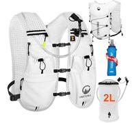 ONETOALL Running Vest Women with TPU Water Bladder 2L & Water Bottle 500ml, 6L Reflective Mens Hydration Backpack, Lightweight Functional for Biking Hiking Marathon Sci