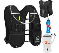 ONETOALL Running Vest Women with TPU Water Bottle 500ml & Water Bladder 2L, Lightweight Hydration Running Vests Mens, Reflective Running Backpack for Hiking Marathon Biking Sci