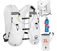 ONETOALL Running Vest Women with TPU Water Bottle 500ml & Water Bladder 2L, Lightweight Hydration Running Vests Mens, Reflective Running Backpack for Hiking Marathon Biking Sci