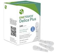 OneTouch Delica Plus Lancets for Diabetes Testing | Extra Fine 33 Gauge Lancets for Blood Test | Diabetic Supplies for Blood Sugar Monitor | Lancets for Lancing Device, 100 Count
