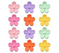 OneTreeTime 12 Pcs Small Flower Hair Claw Clips for Women - Shiny Mini Claw Hair Clips Non-Slip Cute Claw Clips for Fine Hair Strong Hold Hair Clamps(1.38'' Flower small hair clip(Frosted))