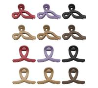 OneTreeTime 12 Pcs Small Flower Hair Claw Clips for Women - Shiny Mini Claw Hair Clips Non-Slip Cute Claw Clips for Fine Hair Strong Hold Hair Clamps(Frosted Small Bow Clip)