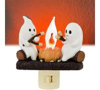 OneTreeTime 2024 Ghost Campfire Flickering Nightlight (White-UK Plug)(White-uk Plug)