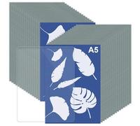 OneTreeTime 30Sheets A5 Sun Print Paper Cyanotype Paper + 1 Sheet Acrylic Panel, Thick Solar Drawing Paper, High Sensitivity Sun Print Nature Printing Paper, 21×14.8cm(30Pcs/21x14.8cm)