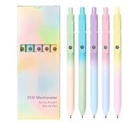 OneTreeTime 5/10 Pcs 0.5mm Black Ink Retractable Fine Point Gel Pens, Cute Office School Supplies Gifts for Women Men