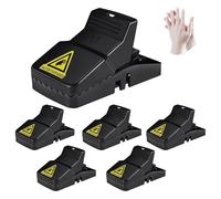 OneTreeTime OneTreeTime Rat Traps - 4or6 x Large Heavy Duty Humane Mouse Trap for Indoors, Outdoor, Gardens -14 cm Reusable Rodent Control Rat Traps That Kill Instantly with 1 Pair of Bonus Gloves(Bla