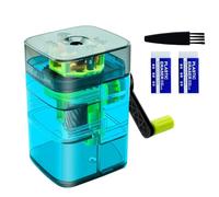 OneTreeTime Pencil Sharpeners Desktop Pencil Sharpener Manual with Spiral hob and auto Stop Function Two Eraser Sets and one Cleaning Brush Suitable for Kids/Adult/Students/Artists (Red)(Blue)