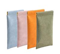 OneTreeTime - Personalized Snap Closure Leather Organizer Pouch, Jolly Wish Pouch, Snap Closure Pouches, Pink ch-loe, No Zipper Self-Closing Lambskin Pocket Cosmetic Bag(4PCS(A))