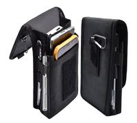 OneTreeTime Phone and pen Holster, Belt Phone Pouch, Large Smartphone Pouch Mobile Phone Holder, Tactical Belt Bag, Mobile Phone Holder for Work, Gifts for Men, Hiking, Camping, Barbecue, Res-cue (Bla