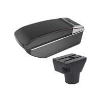 ONETREND Armrest For Kia For Rio2 Armrest Multi-functional Storage Box Upgrade For Car Center Console Automotive Interior Accessory Usb Armrests Storage Box(B1 Black red NO USB)