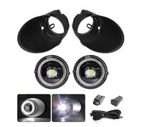ONETREND Car Front Bumper Fog Lamp For Toyota For Tacoma For Tundra For Sequoia 2005-2012 2013 2014 2015 LED Fog Light Angel Eyes DRL Clear Lens Front Fog Lamps(White Ring Fog Set)