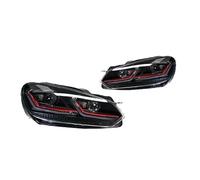ONETREND Car Headlamp Assembly For VW For Golf 6 2009-2012 Headlights LED Headlight DRL Signal Lamp Hid Bi Xenon Auto Accessories Car Styling Head(Left Hand Drive,G*ti All LED Red)