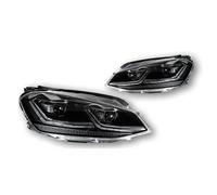 ONETREND Headlights Assembly For VW For Golf 7 MK7 2013-2016 LED Car Styling Headlight DRL Dynamic Signal Head Lamp Projector Accessories Car Headlight(RHD,T*si Silver All LED)