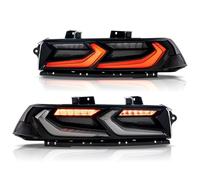OneTrend Tail Lights For Chevrolet For Camaro 5th Gen Facelift 2014 2015 Full LED Tail Lights Rear Lamp Assembly Sequential Turn Signal Rear Tail Light(Smoked)