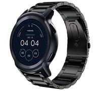 onetuo Compatible for Moto Watch 100 Band, Quick Release Stainless Steel Metal Replacement Straps Compatible with Moto Watch 100 / Moto 360 3rd Gen 2020 (Black)