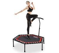 ONETWOFIT 48" Rebounder Trampoline for Adults with Adjustable Handle Bar Fitness Trampoline Bungee Rebounder Jumping Cardio Trainer Workout OT088