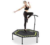 ONETWOFIT 48" Rebounder Trampoline for Adults with Adjustable Handle Bar Fitness Trampoline Bungee Rebounder Jumping Cardio Trainer Workout OT064