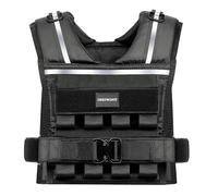 ONETWOFIT Adjustable Weighted Vest Men 20KG, Rucking Vests Detachable Iron Weights, 1.2" Ultra Thick Shoulder Padding Strength Training Workout Vest for Running GYM Home,Reflective Stripe