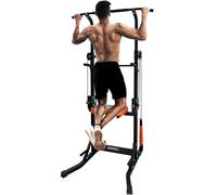 ONETWOFIT Foldable Power Tower Pull Up Bar Station Assistive Trainer, Multi-Function Adjustable Height Dip Station for Home Gym Workout Pull Up Stand (Black-Ancillary-360lbs)