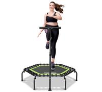 ONETWOFIT Mini Trampoline, 45” Fitness Trampoline Rebounder for Adults with Bungees Adjustable Handle Bar, Quiet Exercise Trampoline Indoor/Garden Jumping Workout Max Load 330LBS